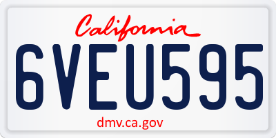 CA license plate 6VEU595