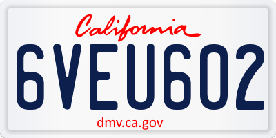 CA license plate 6VEU602