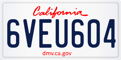 CA license plate 6VEU604
