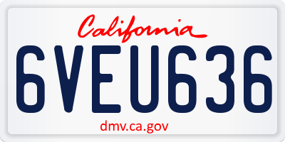 CA license plate 6VEU636
