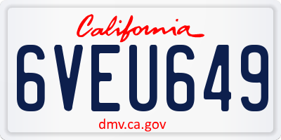 CA license plate 6VEU649