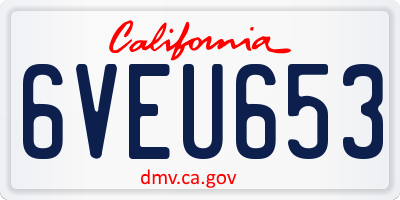 CA license plate 6VEU653