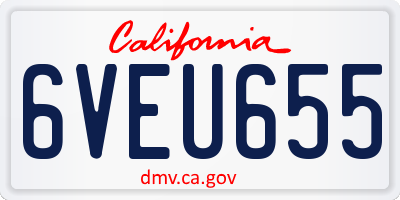 CA license plate 6VEU655