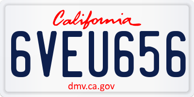 CA license plate 6VEU656
