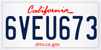 CA license plate 6VEU673