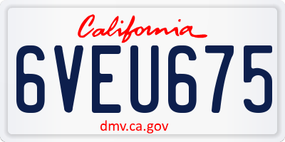 CA license plate 6VEU675