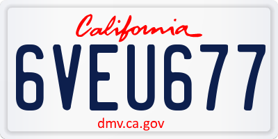CA license plate 6VEU677