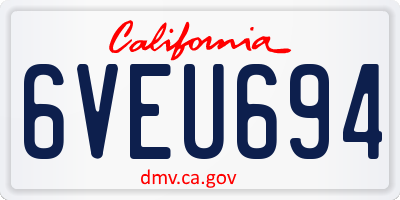 CA license plate 6VEU694