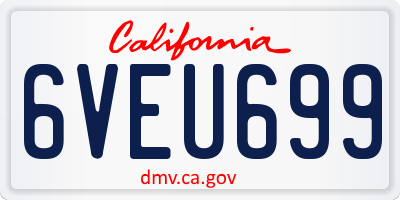 CA license plate 6VEU699