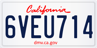 CA license plate 6VEU714