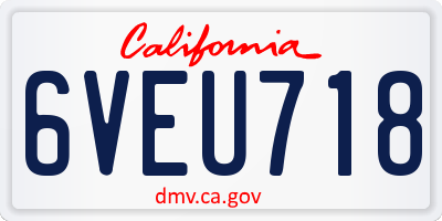 CA license plate 6VEU718