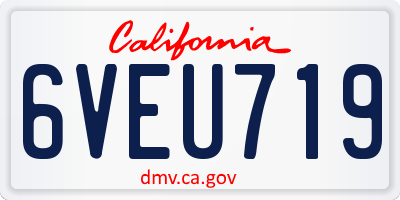 CA license plate 6VEU719