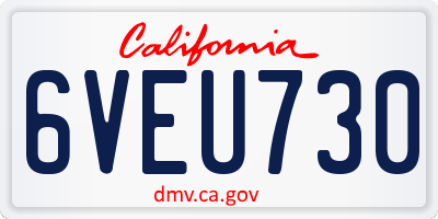 CA license plate 6VEU730