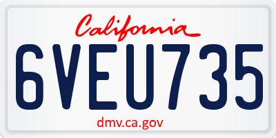 CA license plate 6VEU735