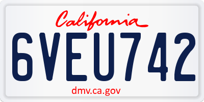 CA license plate 6VEU742