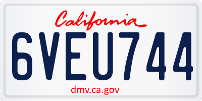 CA license plate 6VEU744