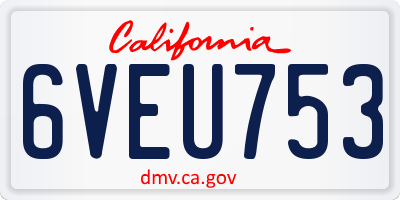 CA license plate 6VEU753