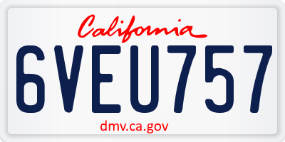 CA license plate 6VEU757