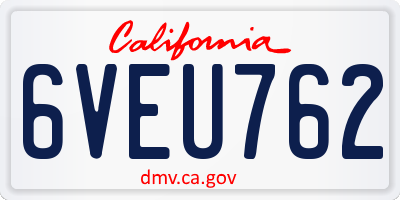CA license plate 6VEU762