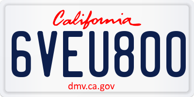 CA license plate 6VEU800