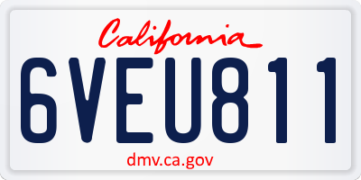 CA license plate 6VEU811