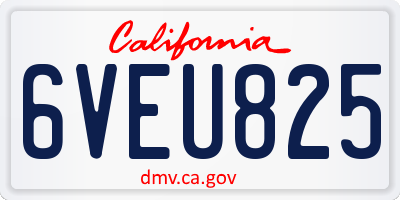 CA license plate 6VEU825