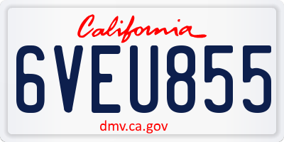 CA license plate 6VEU855