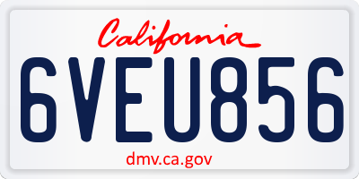 CA license plate 6VEU856