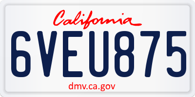 CA license plate 6VEU875