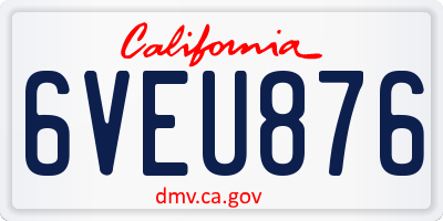 CA license plate 6VEU876