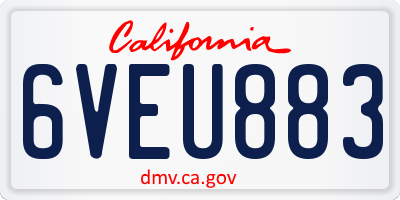CA license plate 6VEU883