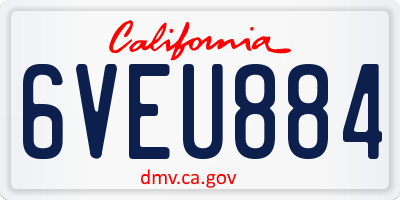 CA license plate 6VEU884