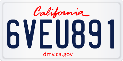 CA license plate 6VEU891
