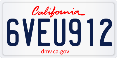CA license plate 6VEU912