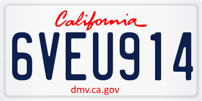 CA license plate 6VEU914