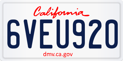 CA license plate 6VEU920