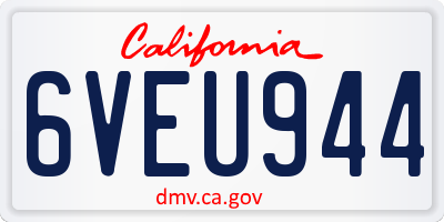 CA license plate 6VEU944
