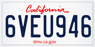 CA license plate 6VEU946