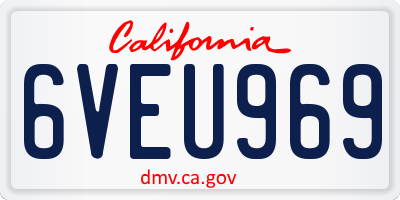 CA license plate 6VEU969