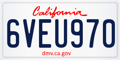 CA license plate 6VEU970