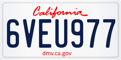 CA license plate 6VEU977