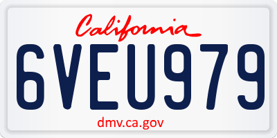 CA license plate 6VEU979
