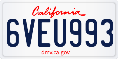 CA license plate 6VEU993