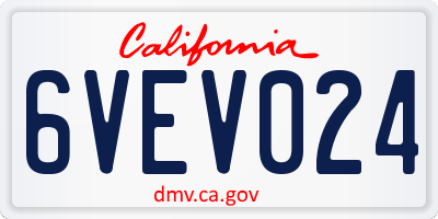 CA license plate 6VEV024