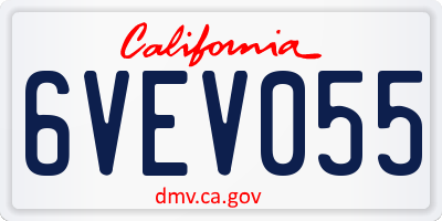 CA license plate 6VEV055