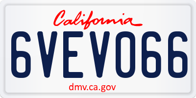 CA license plate 6VEV066