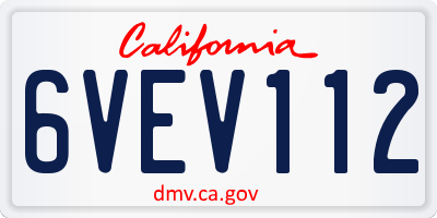 CA license plate 6VEV112