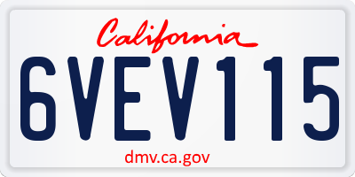 CA license plate 6VEV115