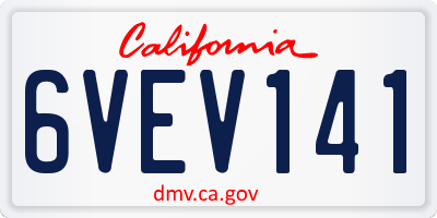 CA license plate 6VEV141