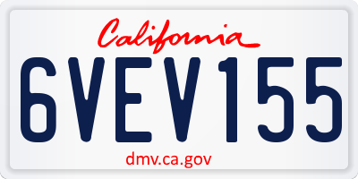 CA license plate 6VEV155